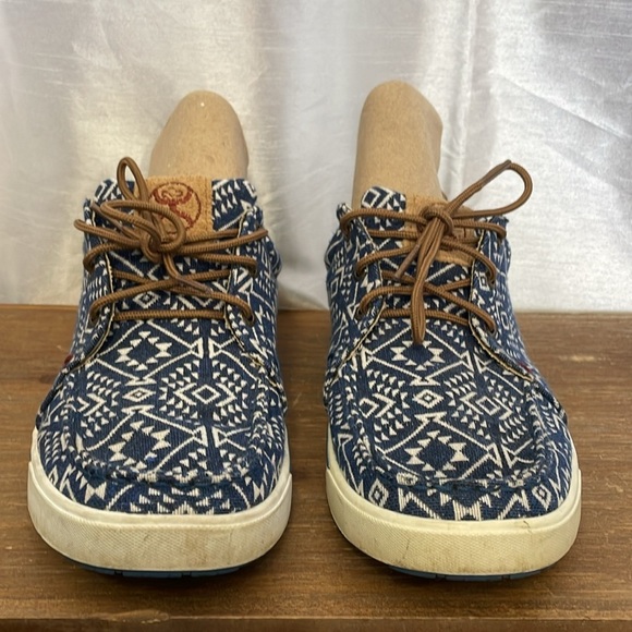 Twisted X Hooey Women’s 9.5M Moc Toe Southwestern Lace Up Loafer Shoes - Picture 3 of 11